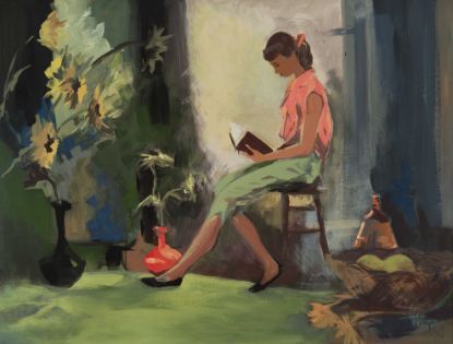 Picture of Girl Reading in the Sunlight